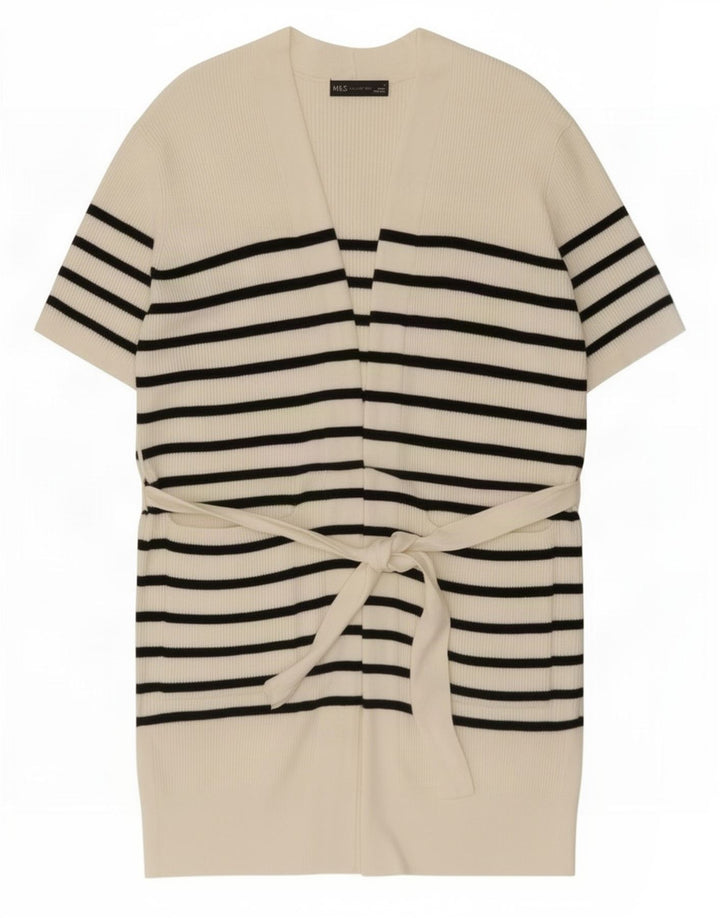 Pulover cardigan cu paragate pentru femei Marks & Spencer UK 14 Medium Off White