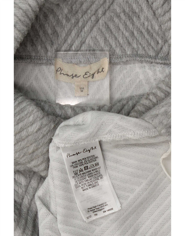 Phase Eight Pulover cu gât rulat pentru femei UK 12 Medium Gri Geometric