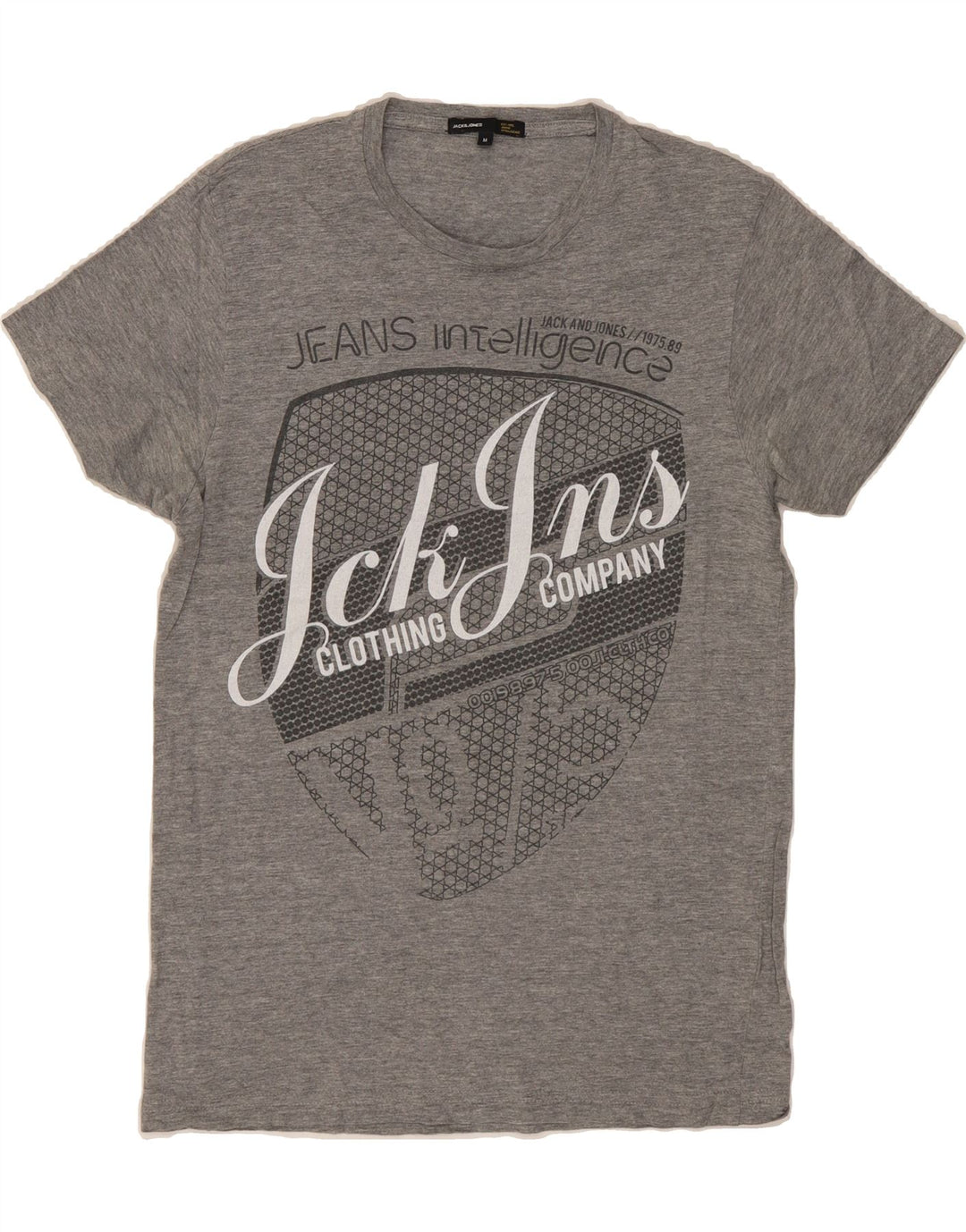 JACK & JONES Mens Graphic T-Shirt Top Medium Grey Vintage Jack & Jones and Second-Hand Jack & Jones from Messina Hembry 
