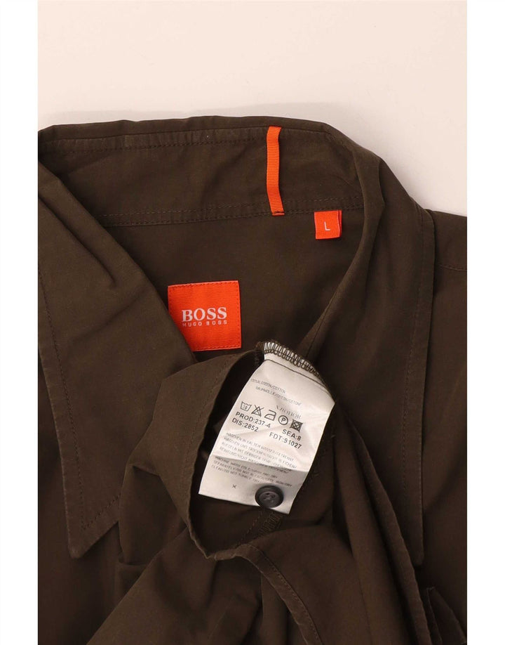 Cămașă pentru bărbați Hugo Boss, bumbac kaki mare