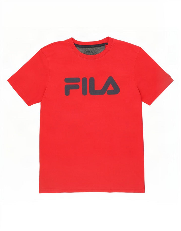 Tricou grafic Fila pentru bărbați Top Bumbac Roșu Mediu