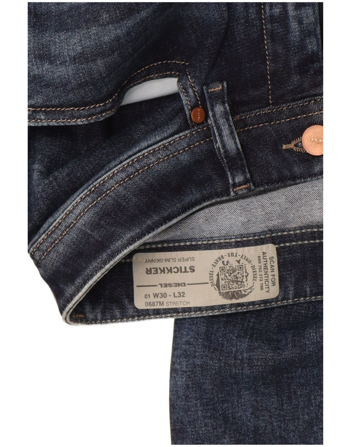 DIESEL Stickker Super Slim Skinny Jeans W30 L30 bumbac bleumarin