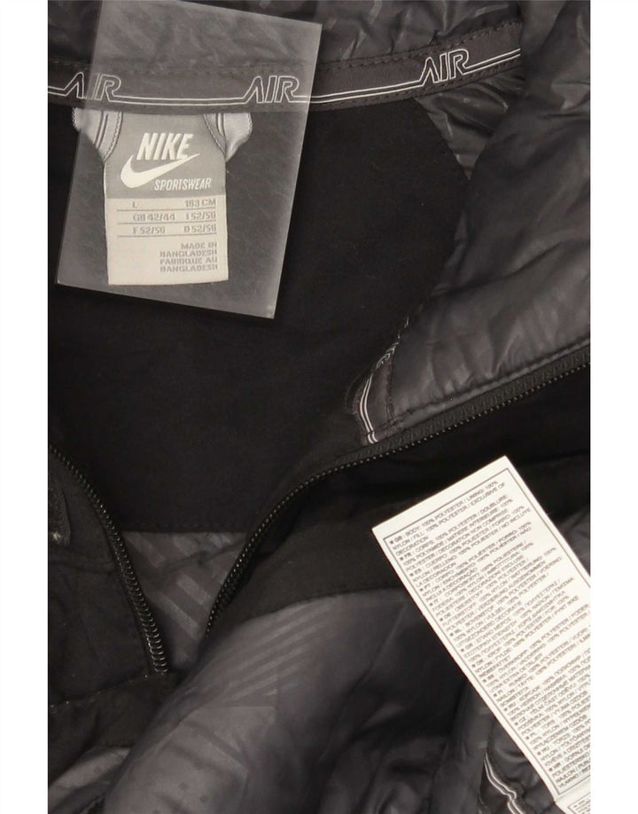 Jachetă căptușită cu glugă grafică Nike pentru bărbați Marea Britanie 42/44 Poliester negru mare