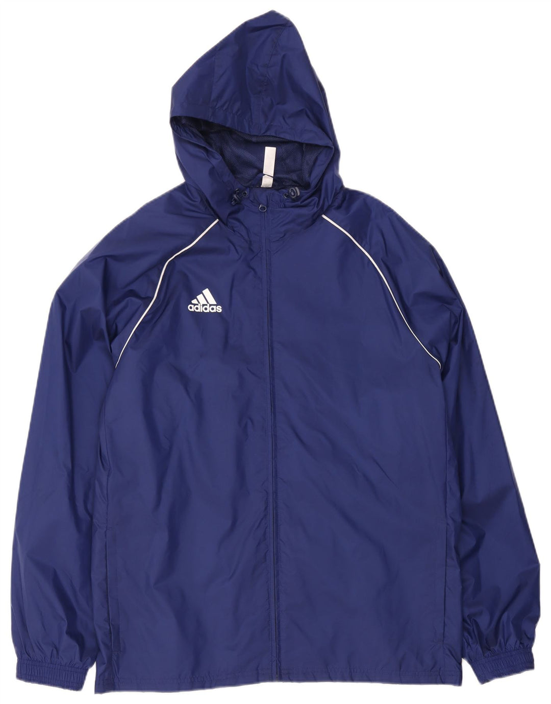 Jachetă de ploaie cu glugă pentru bărbați Adidas UK 40 mare, albastru, poliester