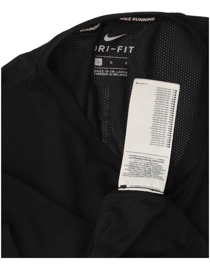 Tricou Nike Dri Fit pentru bărbați Top mare din poliester negru
