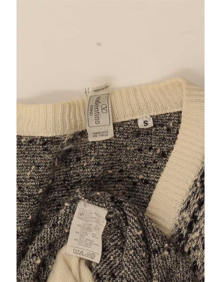 Cardigan pentru bărbați Valentino, bumbac mic, gri cu carouri