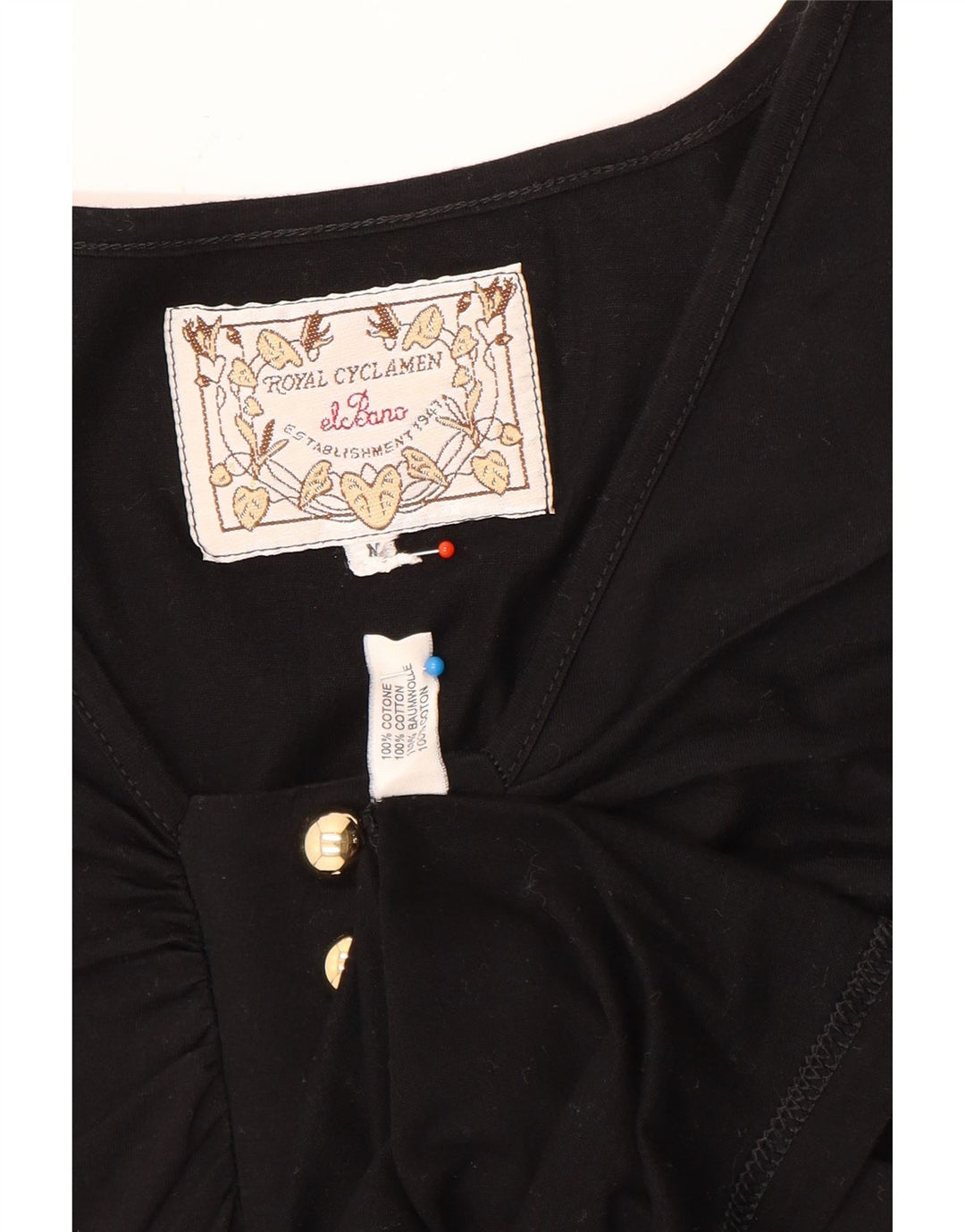 Rochie tunică vintage pentru femei UK 14 bumbac mediu negru