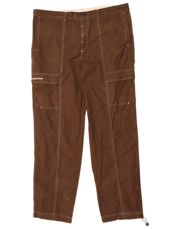 Pantaloni Cargo Drepți Diadora Bărbați XL W38 L32 Maro Bumbac