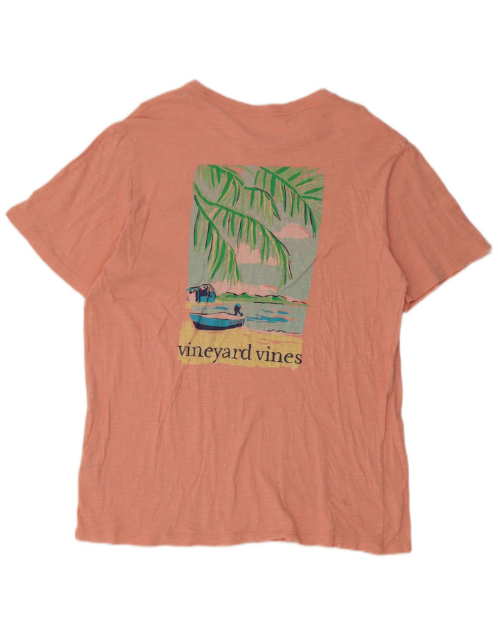 Vineyard Vines Tricou grafic pentru bărbați Top, bumbac roz mediu