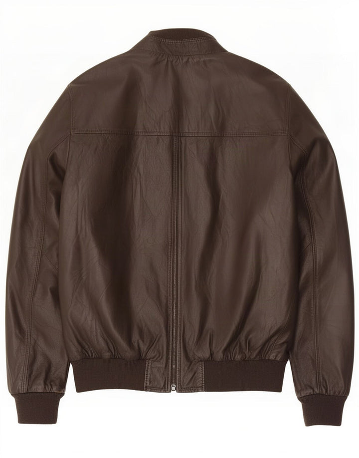 Geaca de piele vintage pentru barbati IT 60 5XL maro