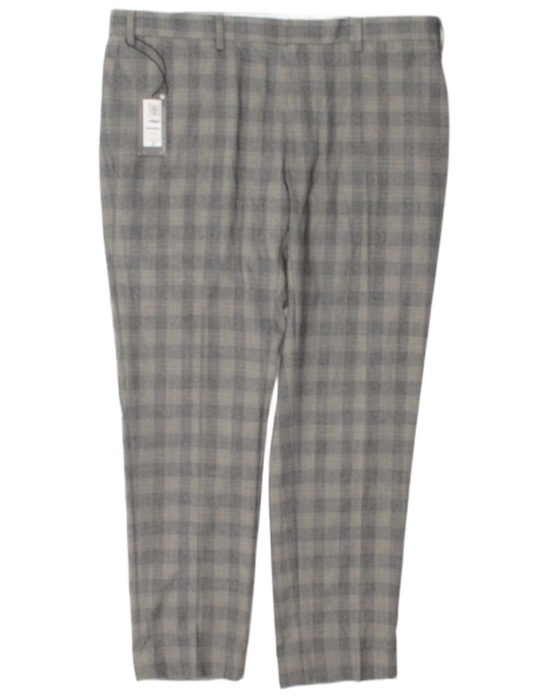 Pantaloni de costum subțiri pentru bărbați Marks & Spencer L38 L29 poliester cu carouri gri