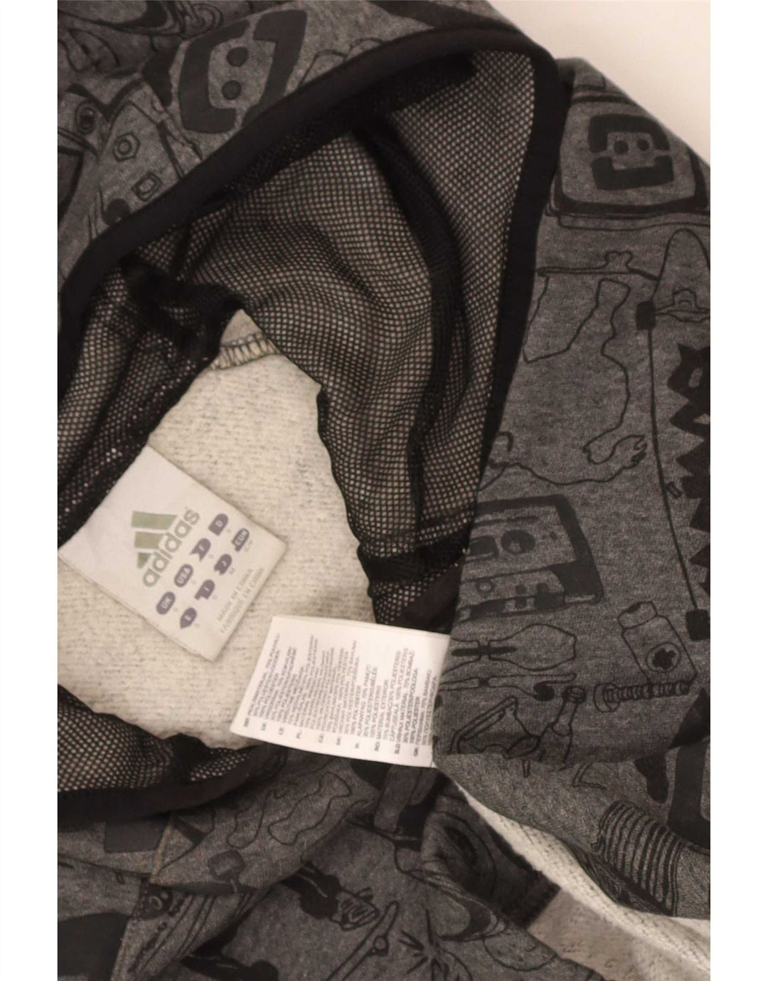 Pulover Adidas pentru bărbați cu model abstract, bumbac, gri mic