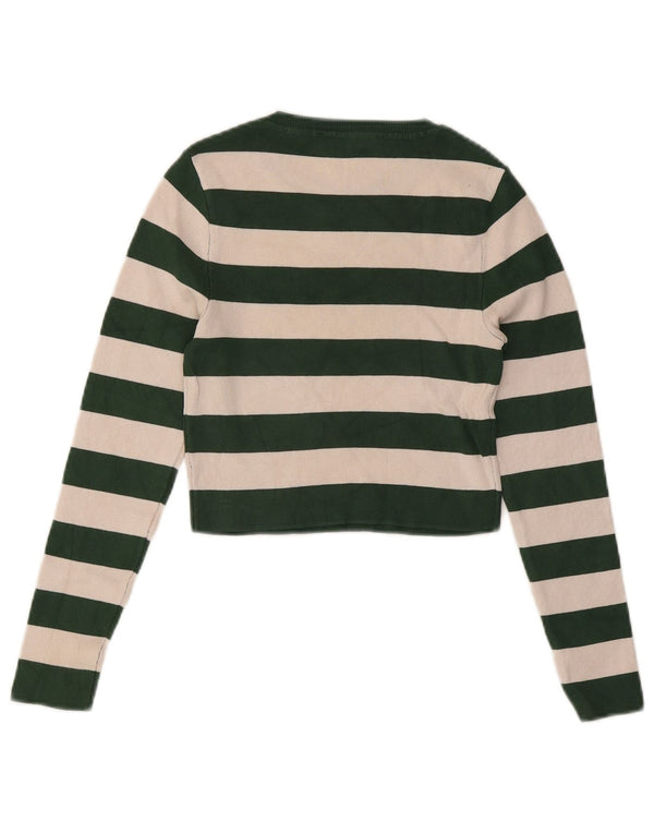Crop Top pentru femei Zara cu mânecă lungă UK 12 Medium Green Dunge Viscose