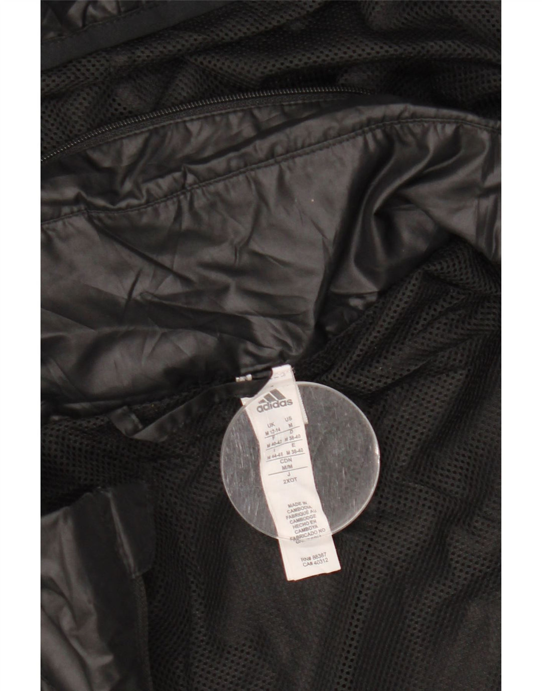 Jachetă de ploaie cu glugă ADIDAS pentru femei UK 12/14 Poliester mediu negru