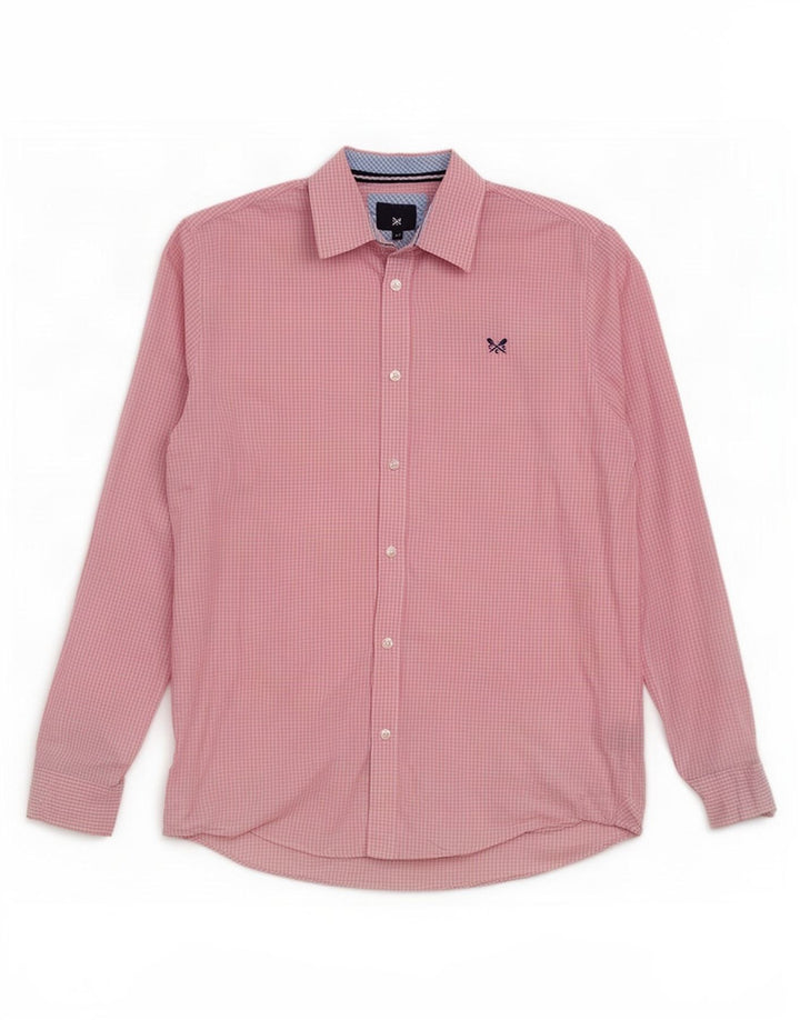 Crew Clothing Cămașă clasică pentru bărbați, bumbac vichy, roz mediu