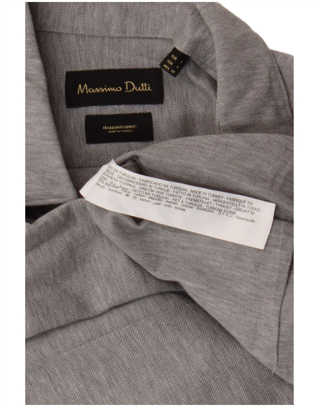 Cămașă Massimo Dutti pentru bărbați, bumbac gri mic