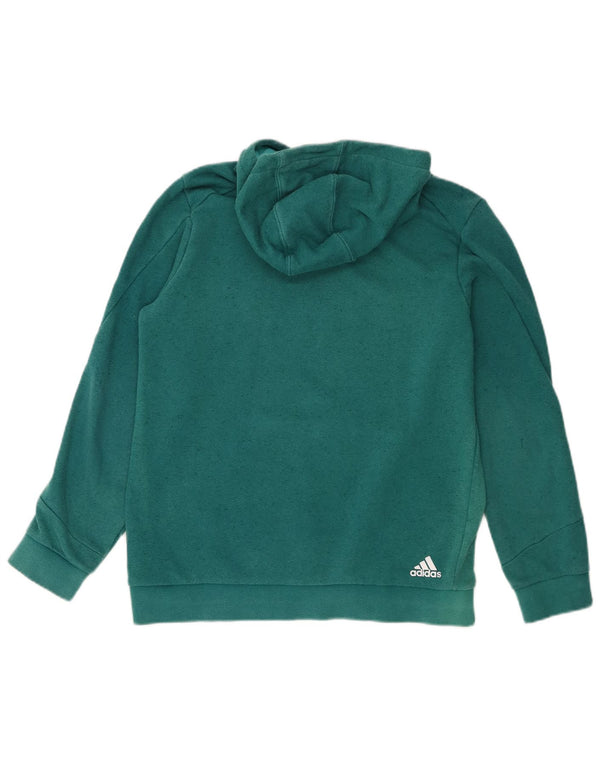 Pulover cu glugă cu grafic Adidas pentru băieți, 13-14 ani, bumbac cu pete verde