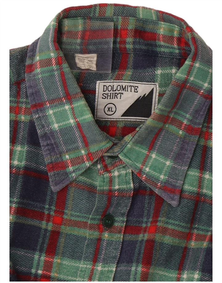 Cămașă de flanel pentru bărbați Dolomite, bumbac cu carouri XL, verde