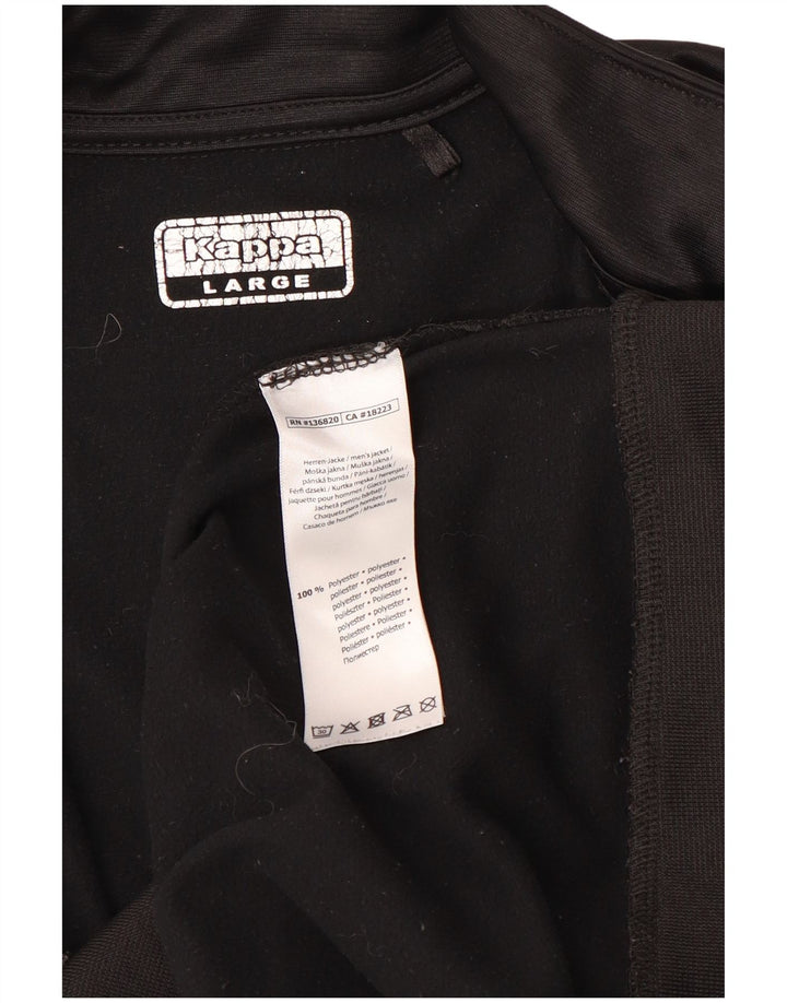 Jachetă de top pentru trening cu grafică pentru bărbați Kappa, mare, poliester, negru
