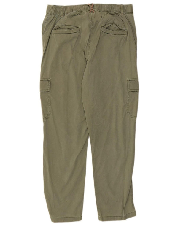 White Stuff Pantaloni cargo drepti pentru femei UK 14 Large W32 L27 Kaki Bumbac