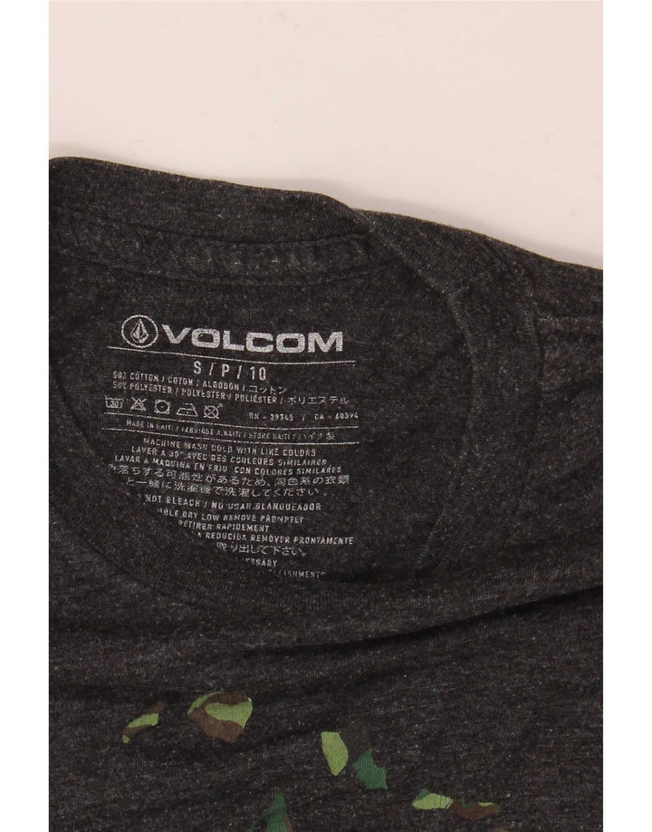 Tricou grafic pentru bărbați Volcom Top mic, gri, bumbac cu pete