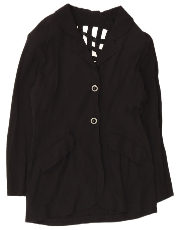Blazer Vintage pentru femei cu 2 nasturi, UK 14 Medium Black