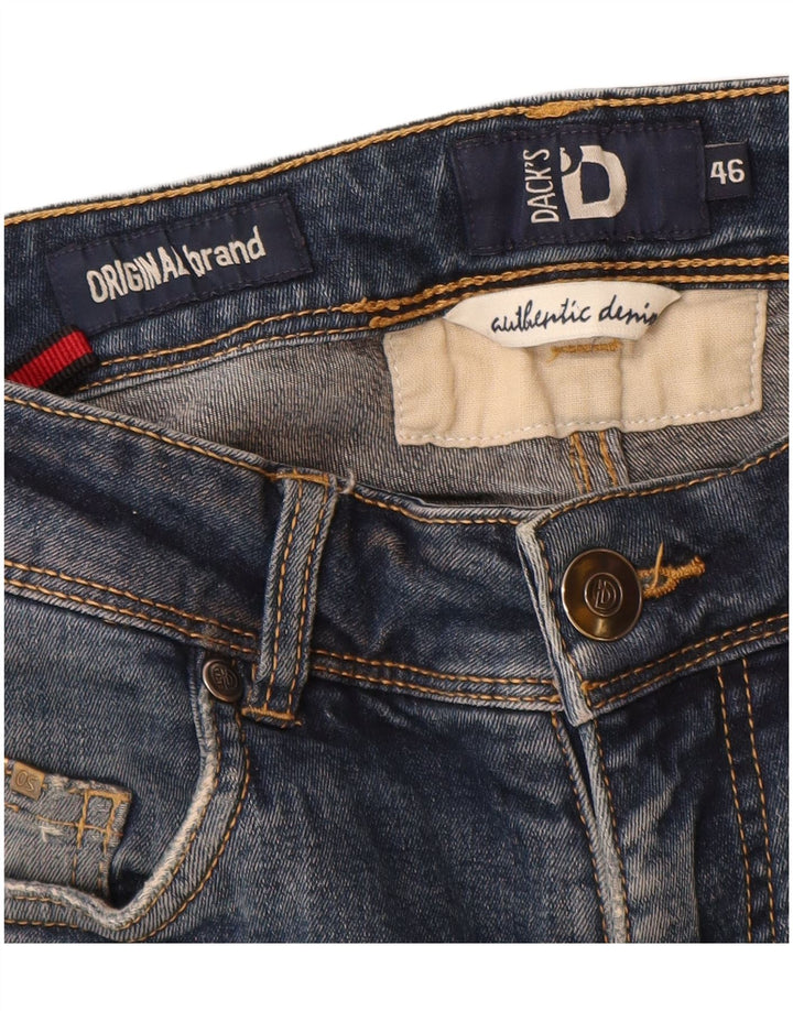 Dack's Blugi subțiri învechiți pentru femei IT 46 Large W30 L29 Blue Bumbac