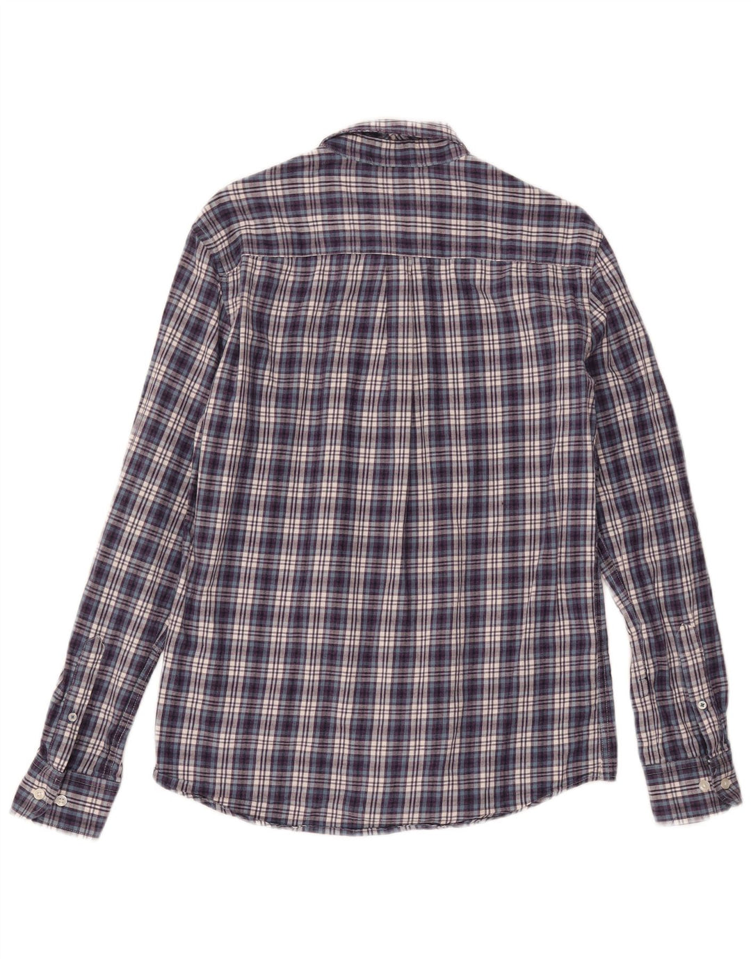 Crew Clothing Cămașă de flanel pentru bărbați, bumbac cu carouri, albastru marin mediu