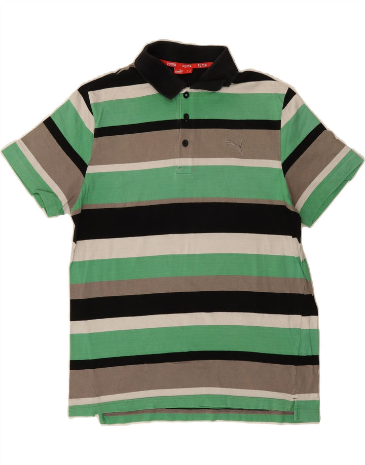 PUMA Mens Polo Shirt Large Multicoloured Striped Vintage Puma and Second-Hand Puma from Messina Hembry 