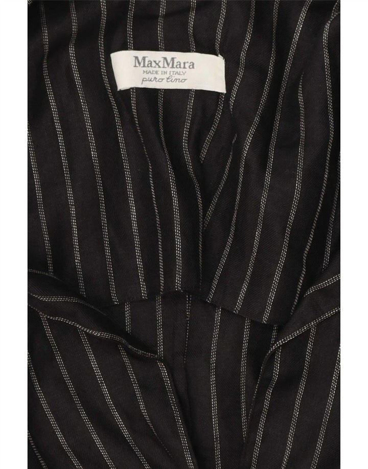 Sacou blazer pentru femei Max Mara cu 2 nasturi UK 14 Medium Black Pinstripe