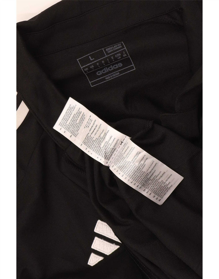 Tricou polo Adidas Aeroready Graphic Regular Fit, mare, negru, poliester