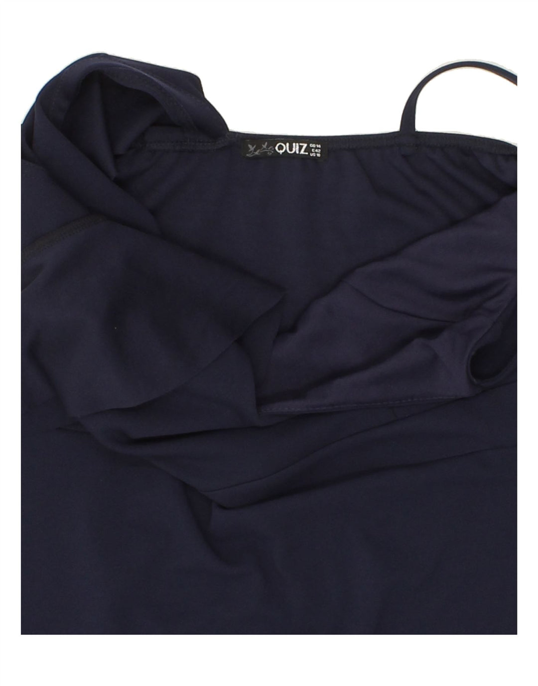 VINTAGE Womens Sleeveless Bodycon Dress UK 14 Medium Navy Blue Polyester Vintage Vintage and Second-Hand Vintage from Messina Hembry 