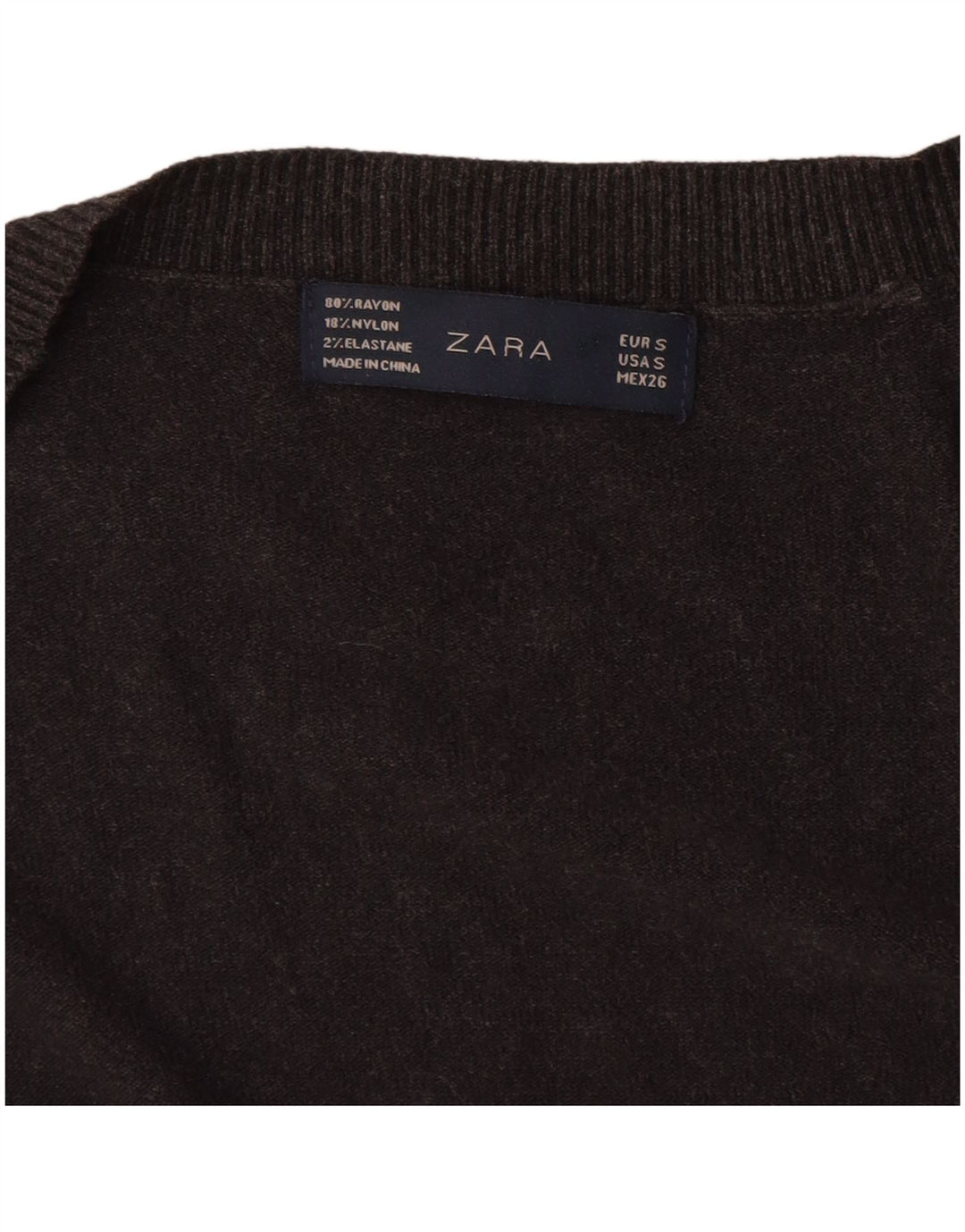 Pulover cardigan cu paragate ZARA pentru femei UK 10, raion mic, gri