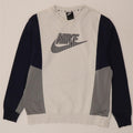 Hanorac grafic pentru bărbați Nike Pulover mare, alb, din bumbac color bloc