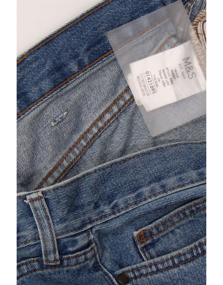 Blugi drepti pentru bărbați Marks & Spencer W36 L29 Bumbac albastru