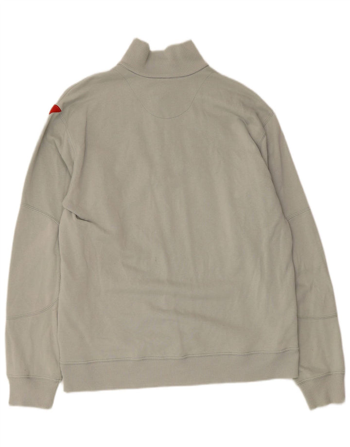 DIADORA Pulover pentru bărbați, cu grafic, cu fermoar, cu gât, bumbac mare, gri