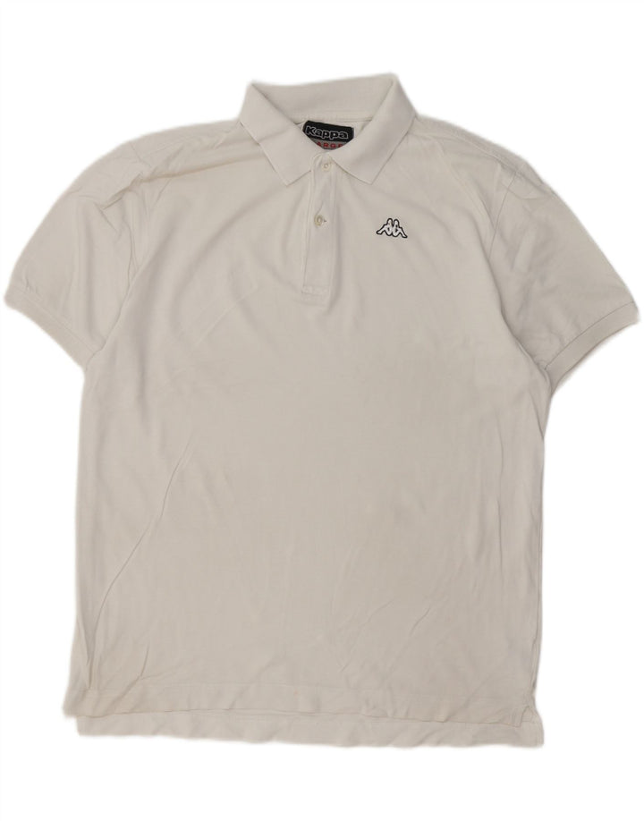 Cămașă polo pentru bărbați Kappa, mare, alb, bumbac