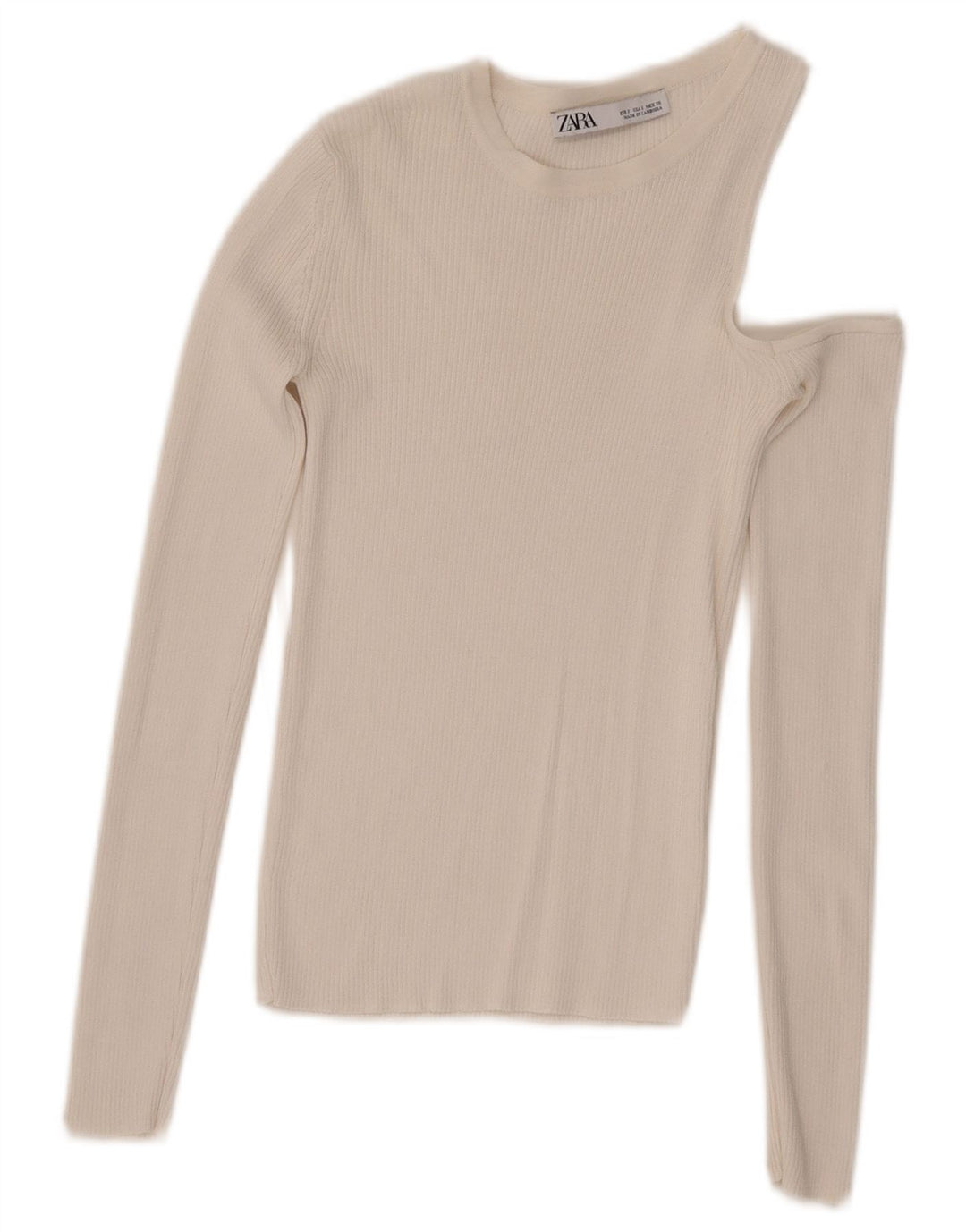 Top pentru femei Zara cu mânecă lungă cu un umăr UK 8 Small White