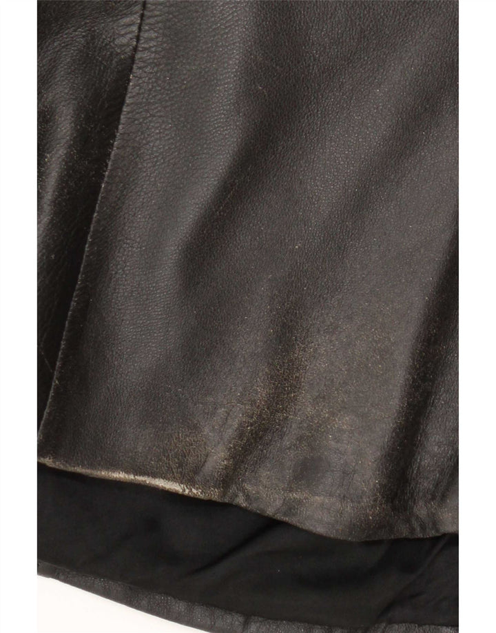 Jachetă de piele vintage pentru bărbați UK 36 Small Black