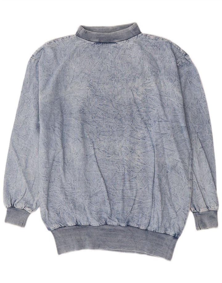Pulover de hanorac supradimensionat vintage pentru femei EU 44 XL Bumbac albastru