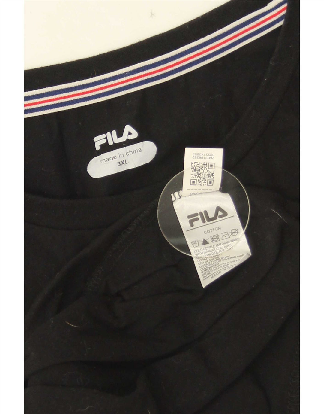 Tricou Bărbați Fila Top 3XL Bumbac Negru