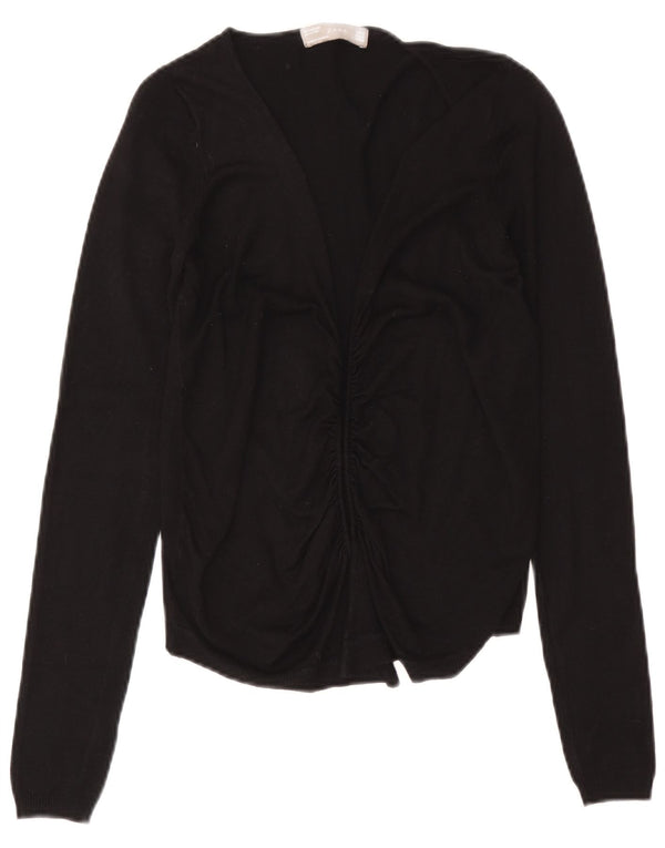 Pulover cardigan deschis pentru femei Zara UK 12 Medium Black Viscose
