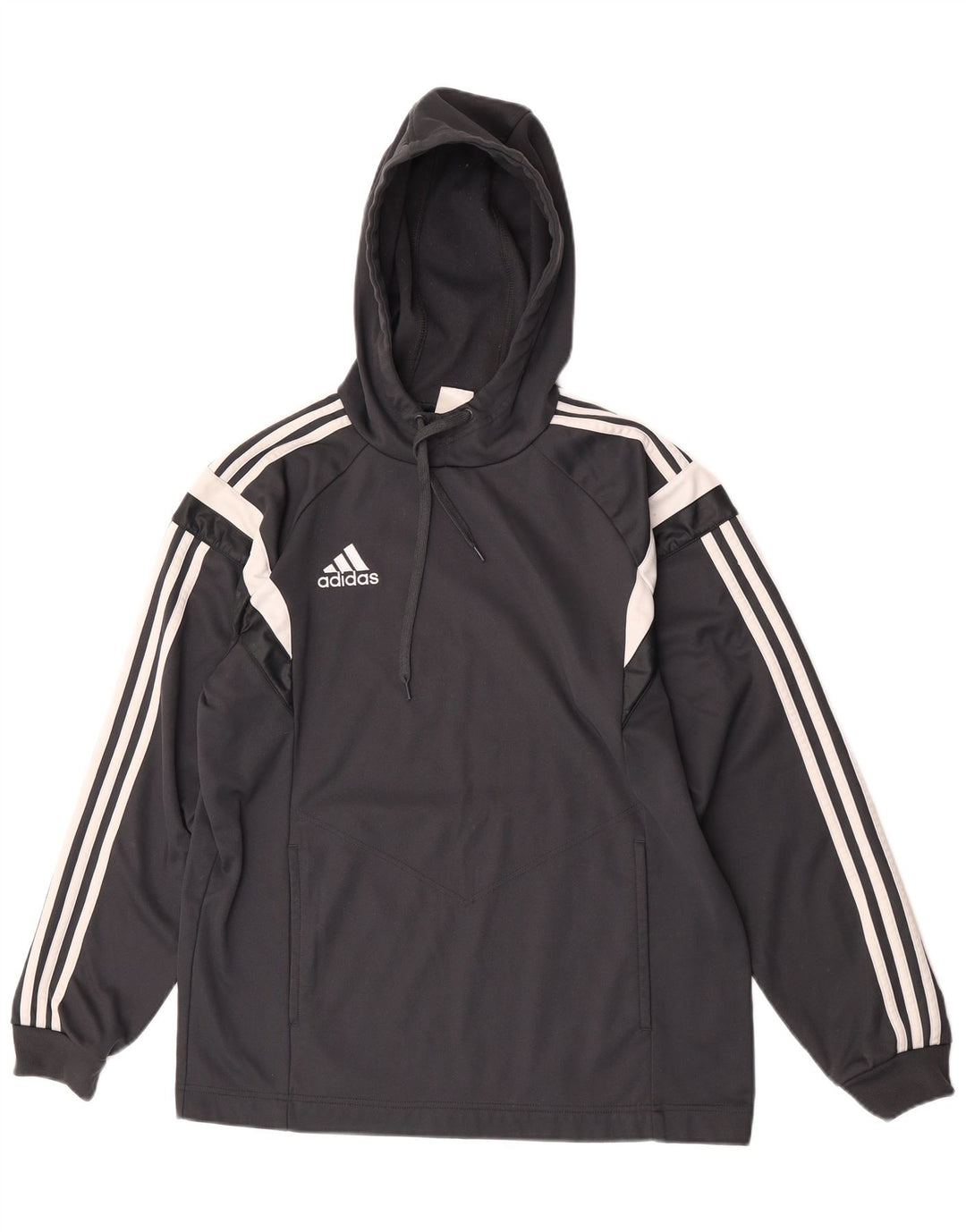 Pulover Adidas pentru bărbați, poliester color bloc, gri mediu
