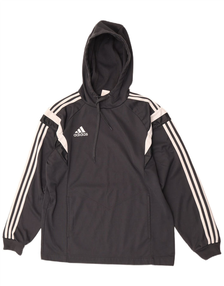Pulover Adidas pentru bărbați, poliester color bloc, gri mediu