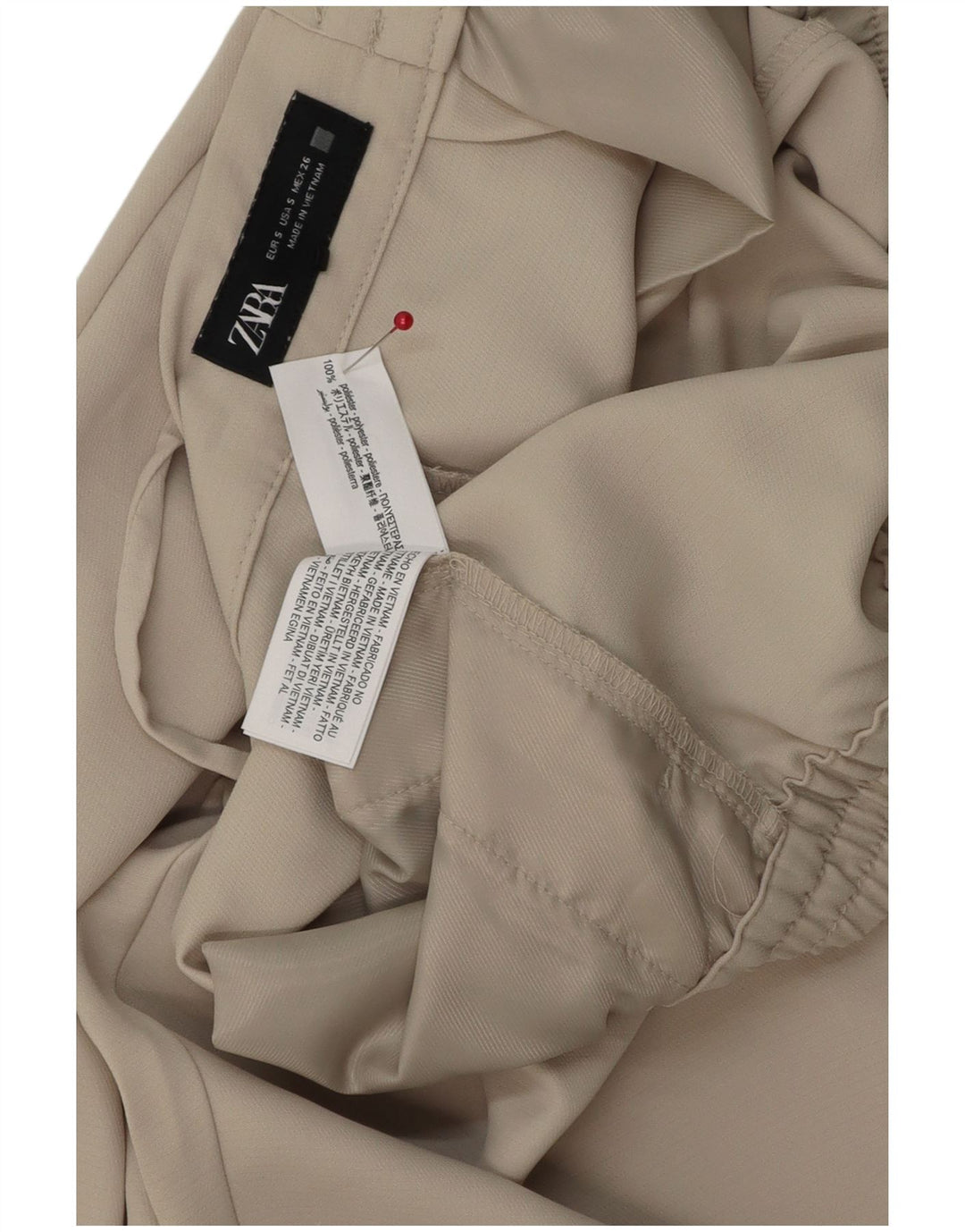 Pantaloni casual conici pentru femei Zara Mici L26 L25 Poliester gri