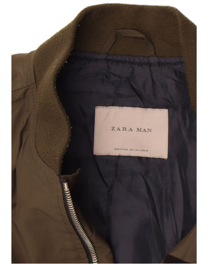 Bomber pentru bărbați Zara UK 40 Large Kaki