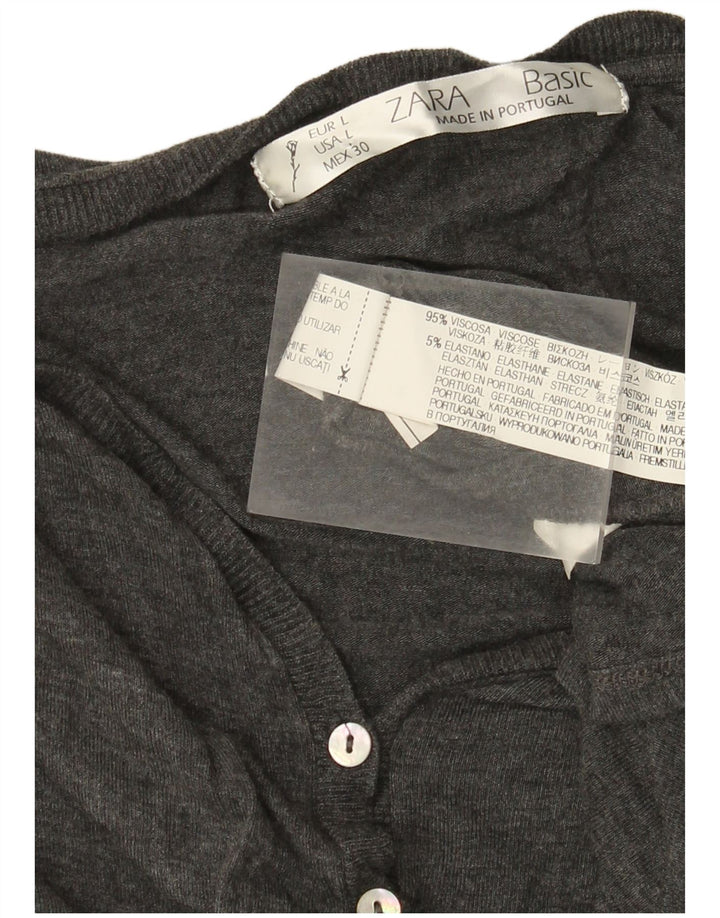 Rochie de bază Zara pentru femei cu mâneci 3/4 UK 14 mare, gri, viscoză