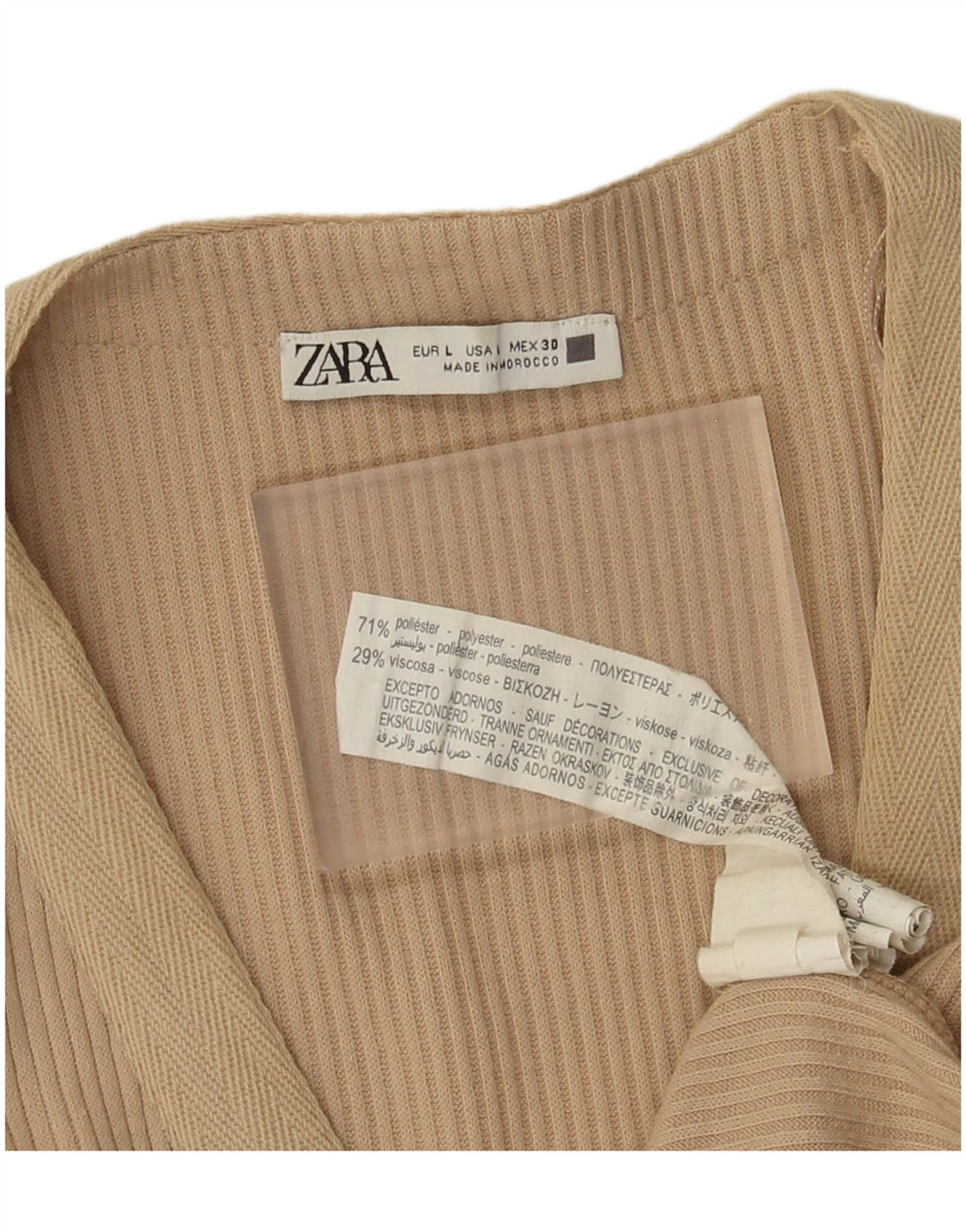 Rochie maxi fără mâneci pentru femei Zara UK 16 mare, bej, poliester