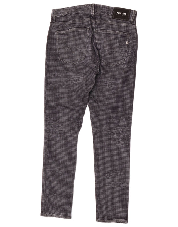 Blugi subțiri Dondup pentru bărbați W32 L30 bumbac gri Houndstooth