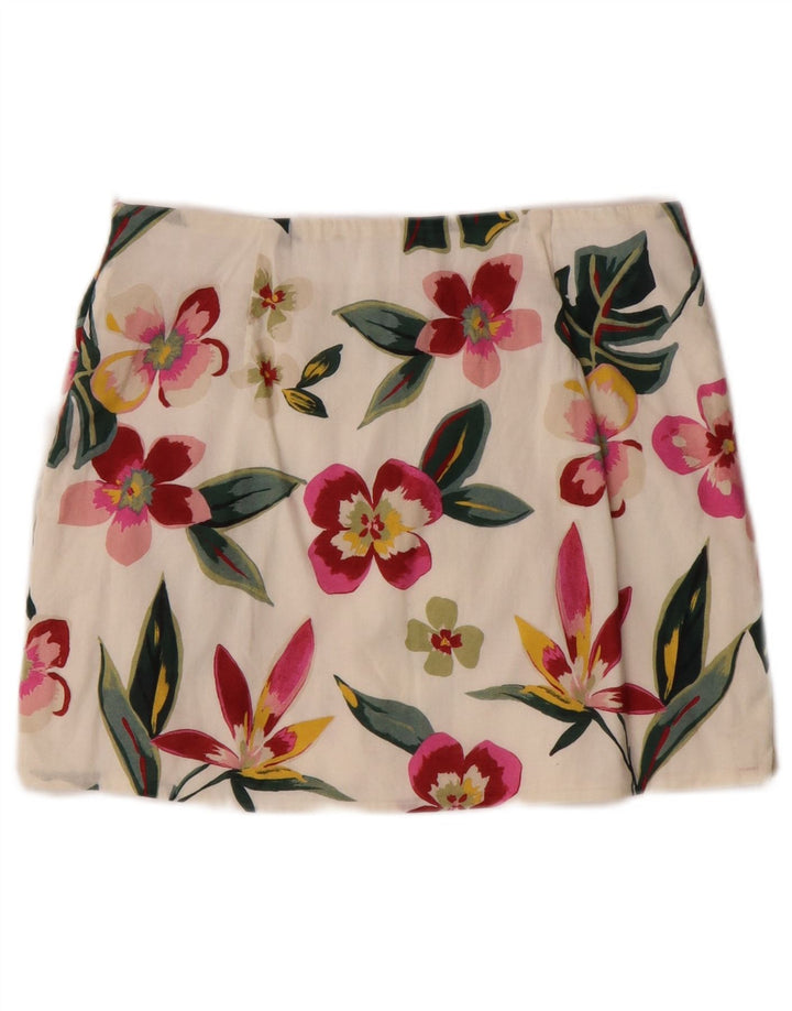 Fustă mini pentru femei Zara XS W24 Alb catifelat Floral